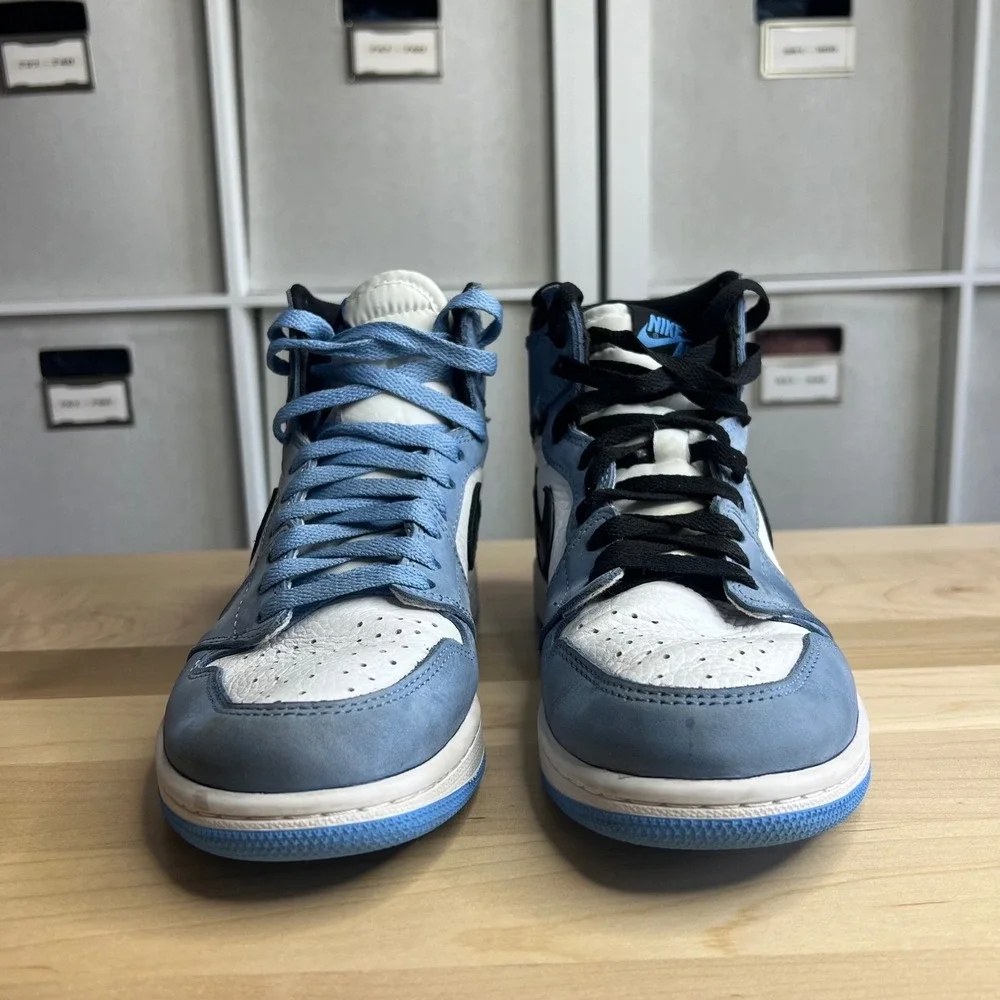 Nike Air Jordan 1 High OG University Blue Black White Men Sz 8‎ 555088-134